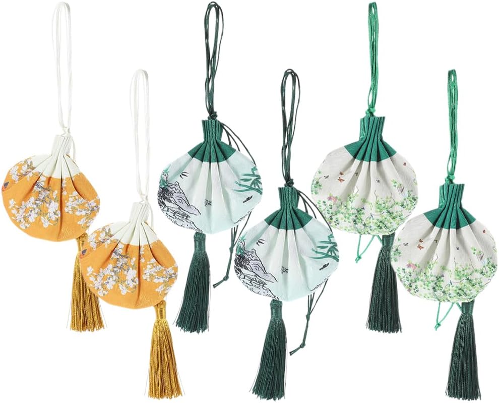 LOGOFUN 6 Pcs Empty Sachet Bags Multi Functional Decorative Gift Pouch for Costume Accessories