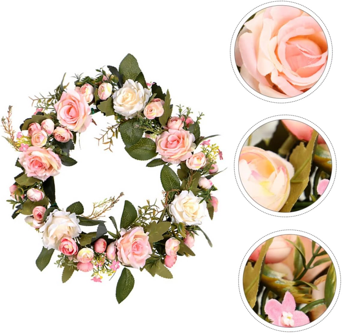 ERINGOGO Pink Rose Wreath Hanger Front Door Decor