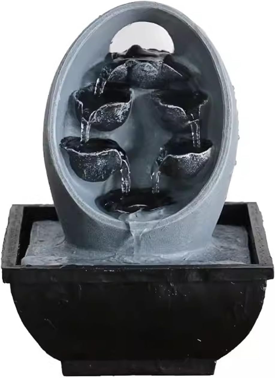 Modern Tabletop Waterfall Fountain with Rockery Design