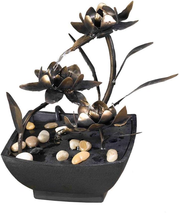 Jeco Cadono Metal Flower Tabletop Fountain 1