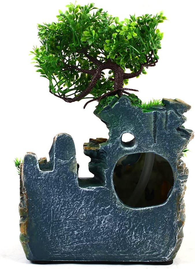 LYNICESHOP Atomizing Rockery Water Tabletop Fountain with LED Lights and Atomizer