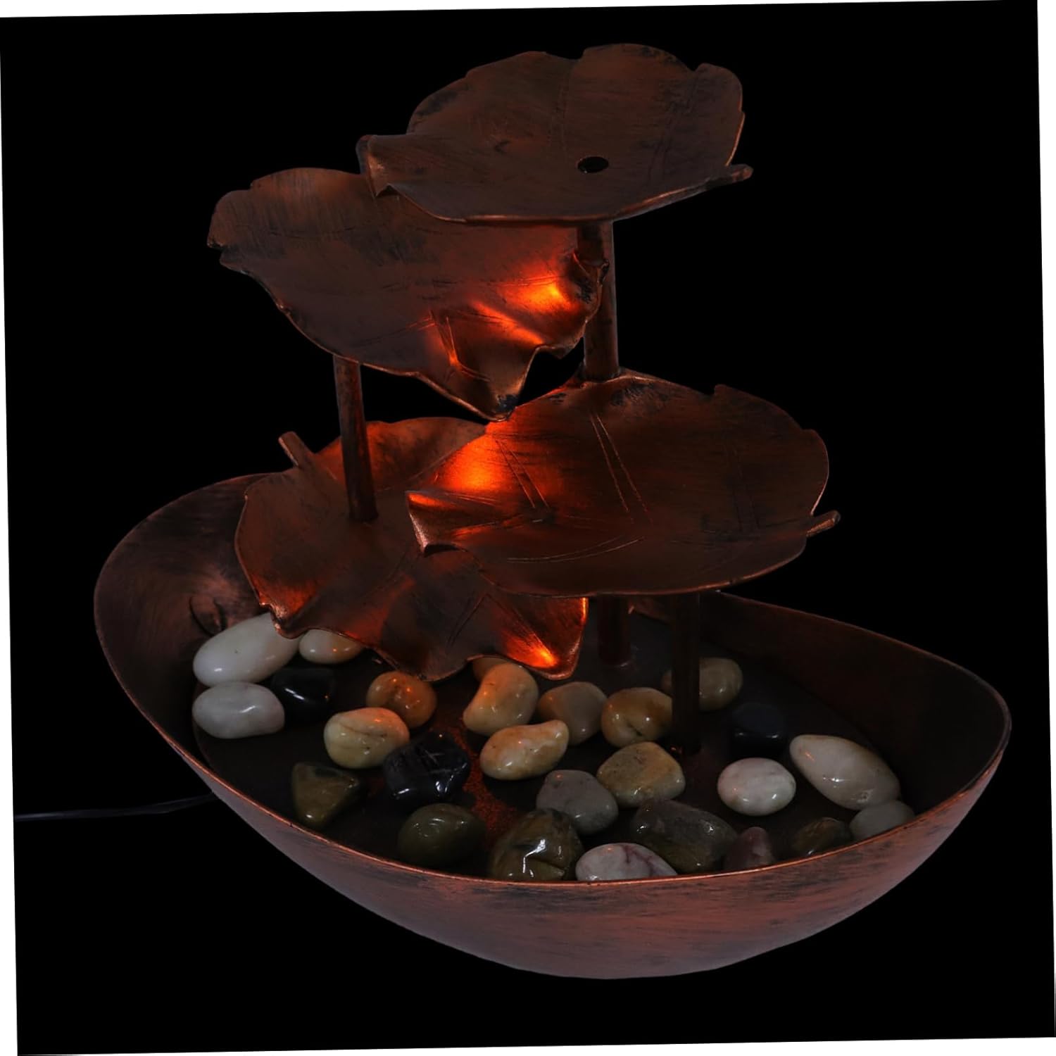Running Water Ornament Lotus Leaf Tabletop Fountain for Home