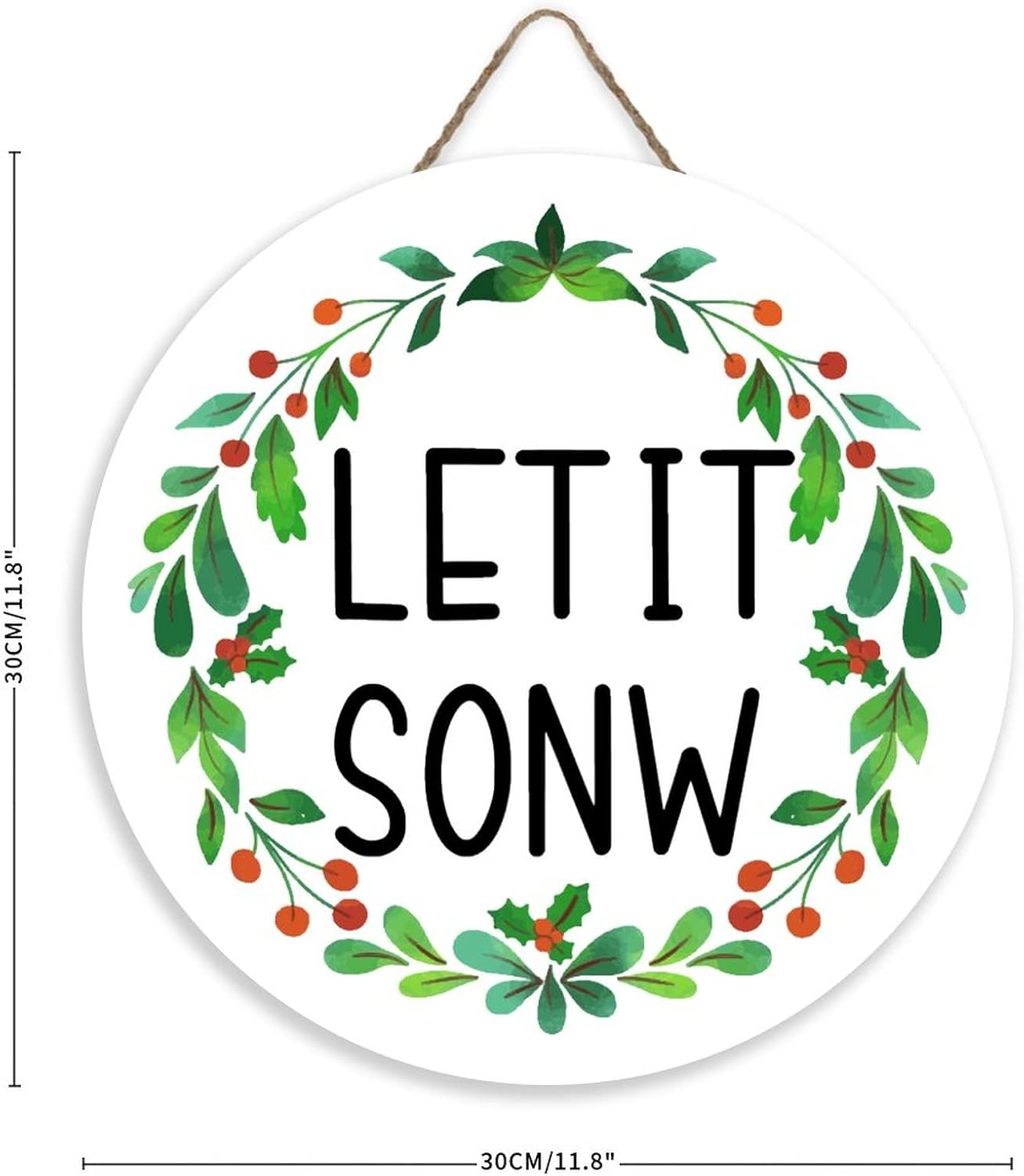 Mutilovely Let It Snow Wooden Welcome Sign 12-Inch