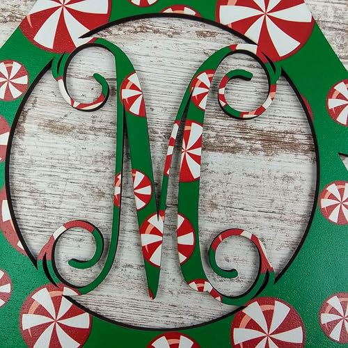 Christmas Tree Monogram Door Hanger with Bow