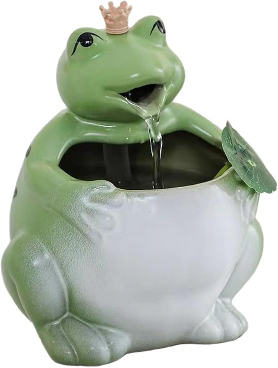 Cute Frog Tabletop Water Fountain with USB Pump