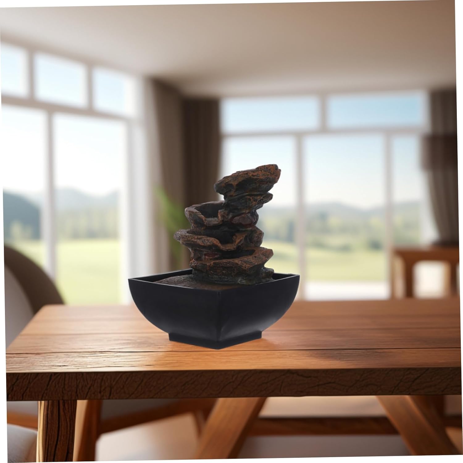 VICASKY 110V Tabletop Fountain with Light and Sound