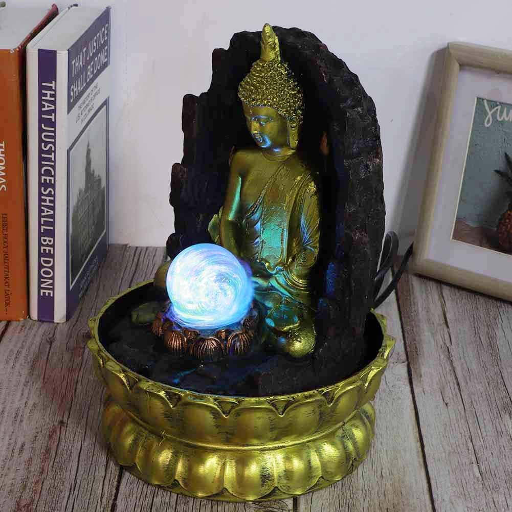 Luocute Buddha Fountain with LED Lights and Quiet Pump