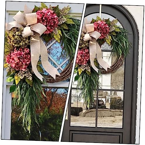 Cabilock White Hydrangea Garland Wreath Decor Front Door Hanger
