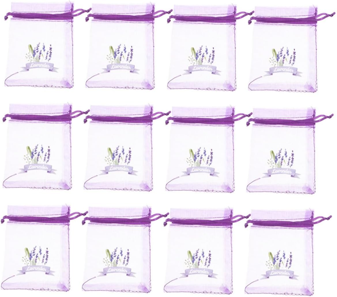 Wakauto 20pcs Lavender Drawstring Sachets for Herbs Spices and Home Decor
