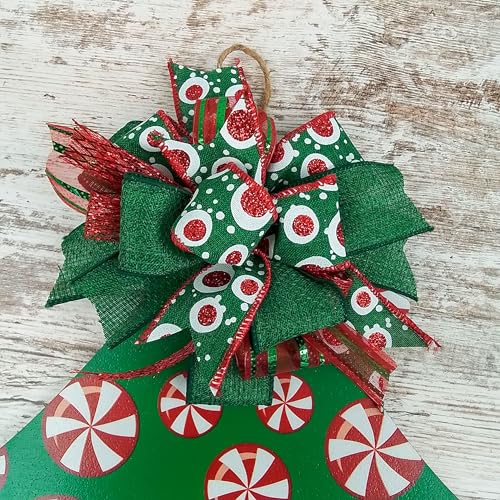 Christmas Tree Monogram Door Hanger with Bow
