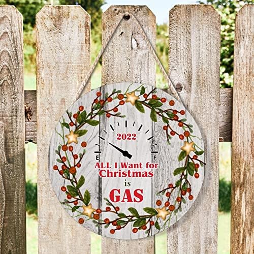 Farmhouse Door Hanger Christmas Wreath Funny 12x12 Wood Sign