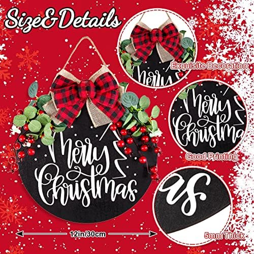 Whaline Christmas Wooden Door Wreath Decoration