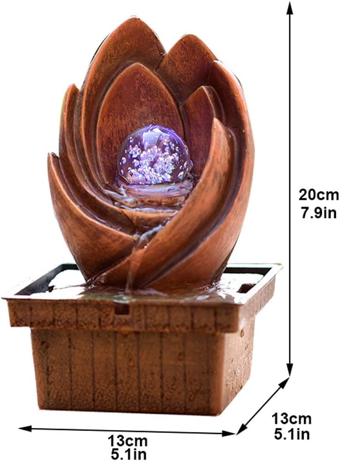 Vintage Copper Desktop Fountain with Crystal Spinning Ball