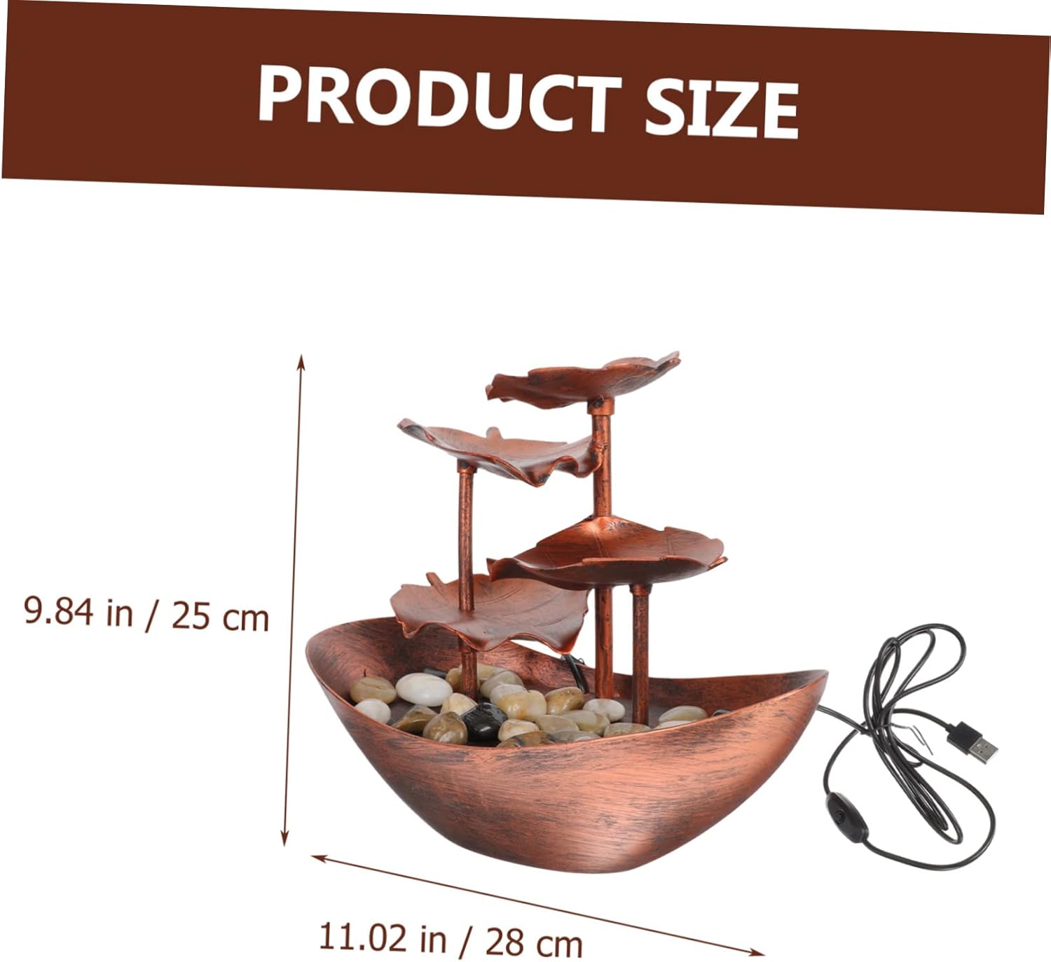 PRETYZOOM Desktop Waterfall Fountain Decor