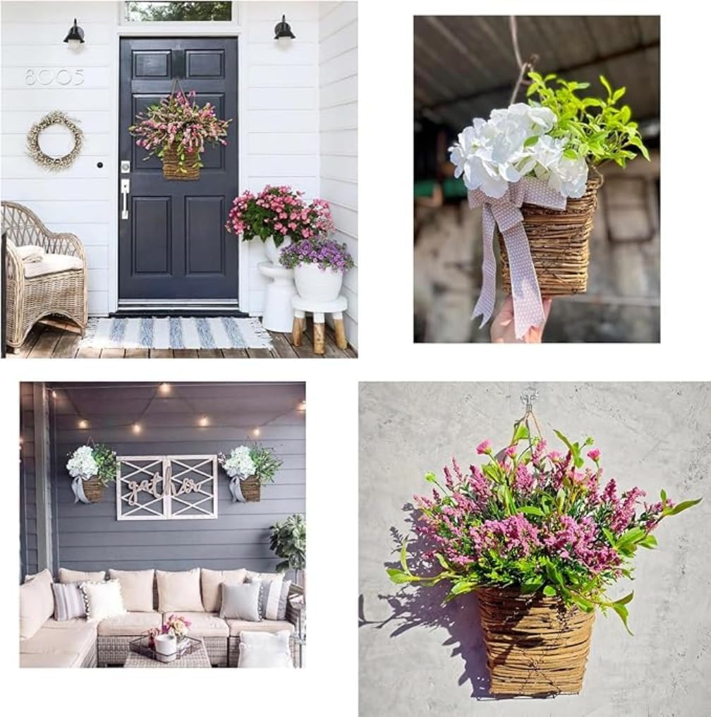 Cream Hydrangea Wreath Door Decor Basket