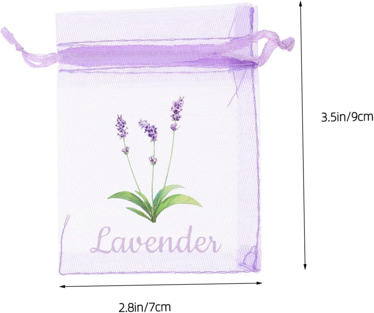 VICASKY 20Pcs Lavender Sachet Bags Breathable Mesh Drawstring Pouches for Organizing Herbs Clothes and Household Items