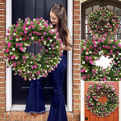 18-Inch Spring Festival White Wreath Door Hanging Decor