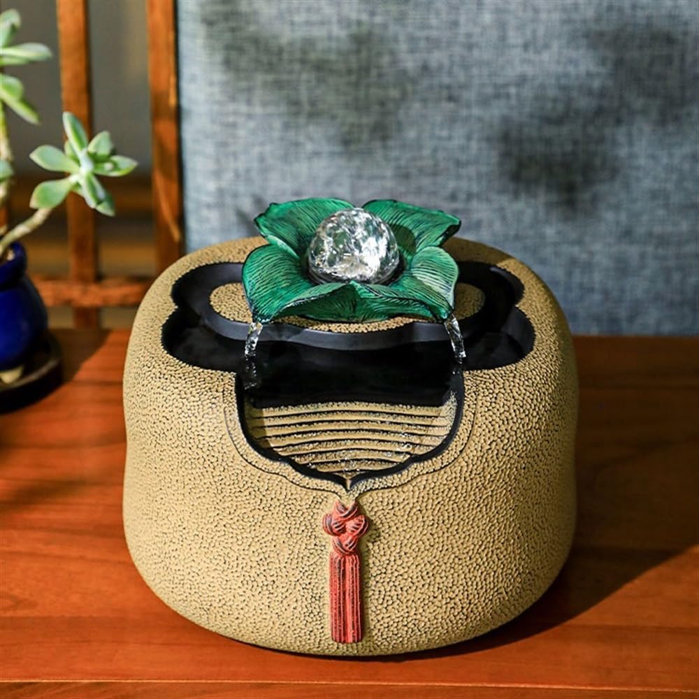 Yellow Resin Indoor Tabletop Water Fountain