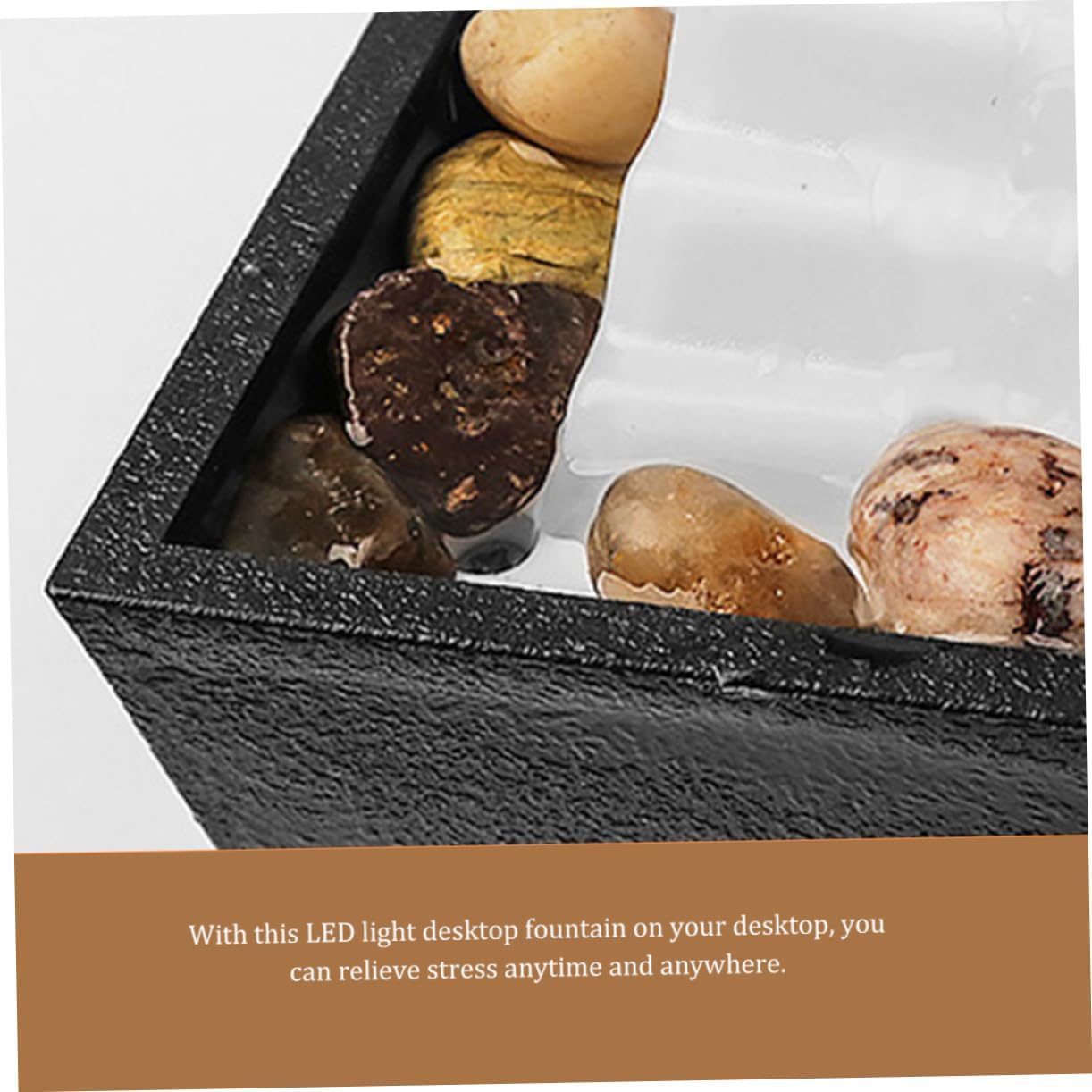 1set Relaxing Desk LED Lighted Fountain for Zen Room Decor