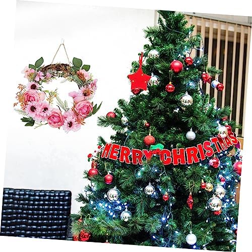 Luxshiny Elegant Simulated Peony Wreath Door Decor Random Color