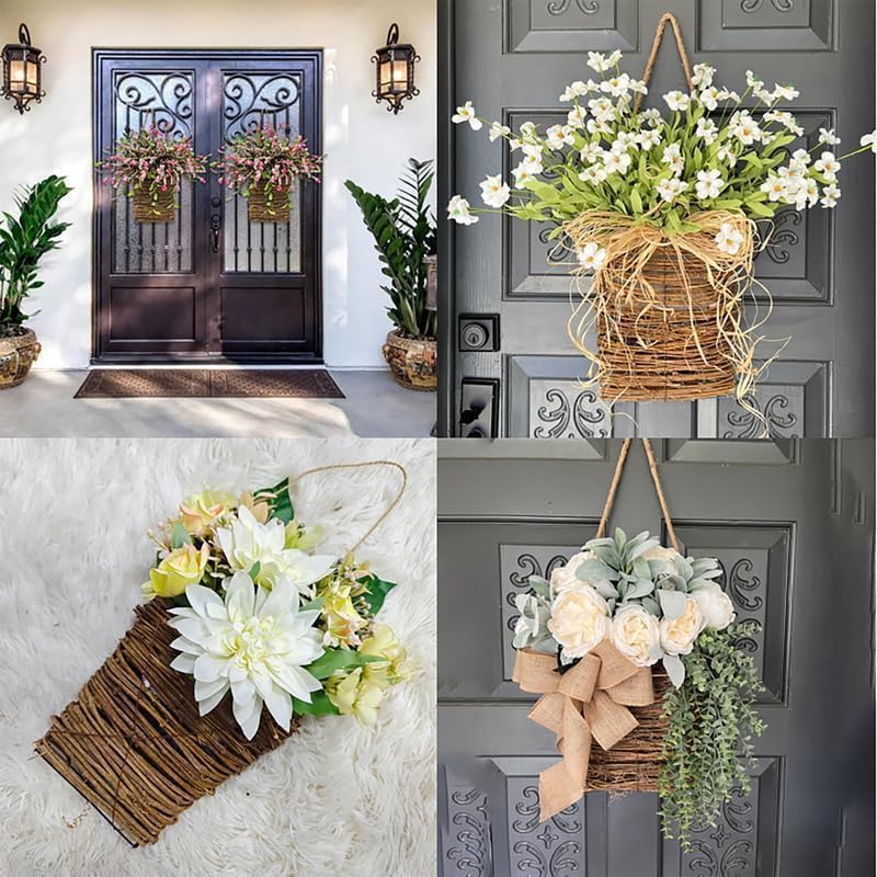 Cream Hydrangea Hanger Basket Wreath for Home Decor