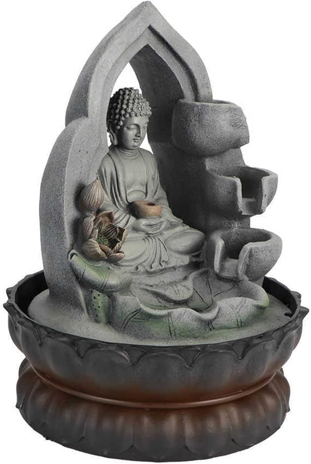Indoor LED Resin Buddha Fountain for Home Office Decor