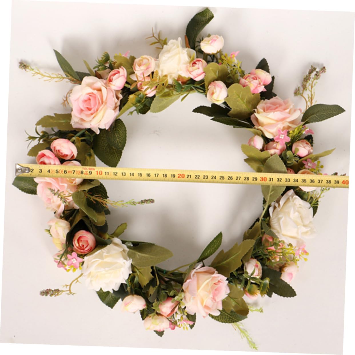 ERINGOGO Pink Rose Wreath Hanger Front Door Decor
