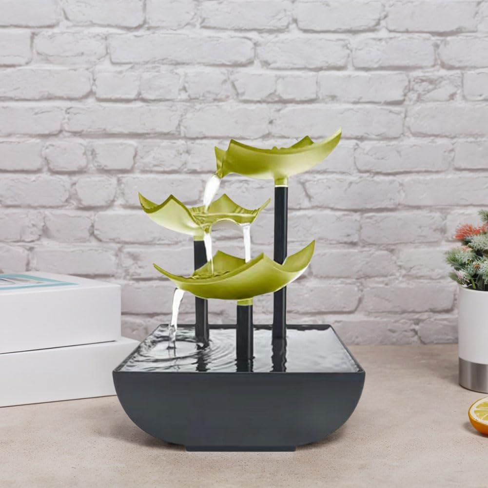 Tabletop Water Fountain with LED Light for Indoor Relaxation