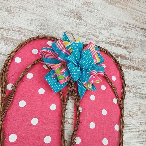 Spring Summer Flip Flop Wreath in Pink Fuschia
