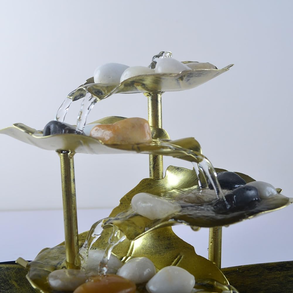 YOUUGIOR Tabletop Water Fountain with LED Light and USB Pump