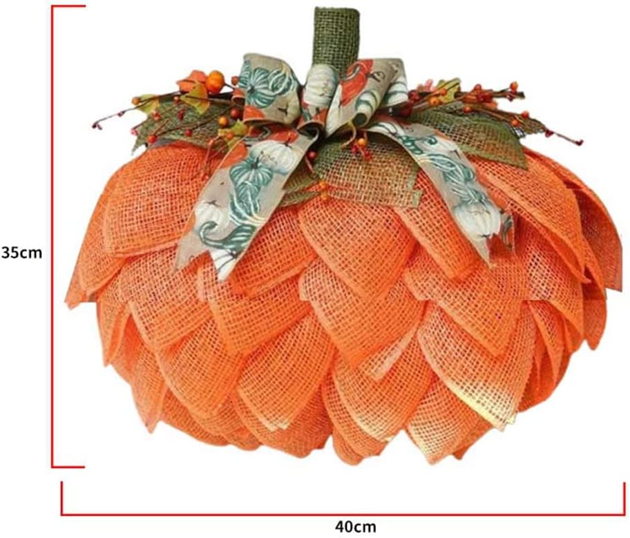 Handcrafted Pumpkin Door Wreath for Fall Halloween