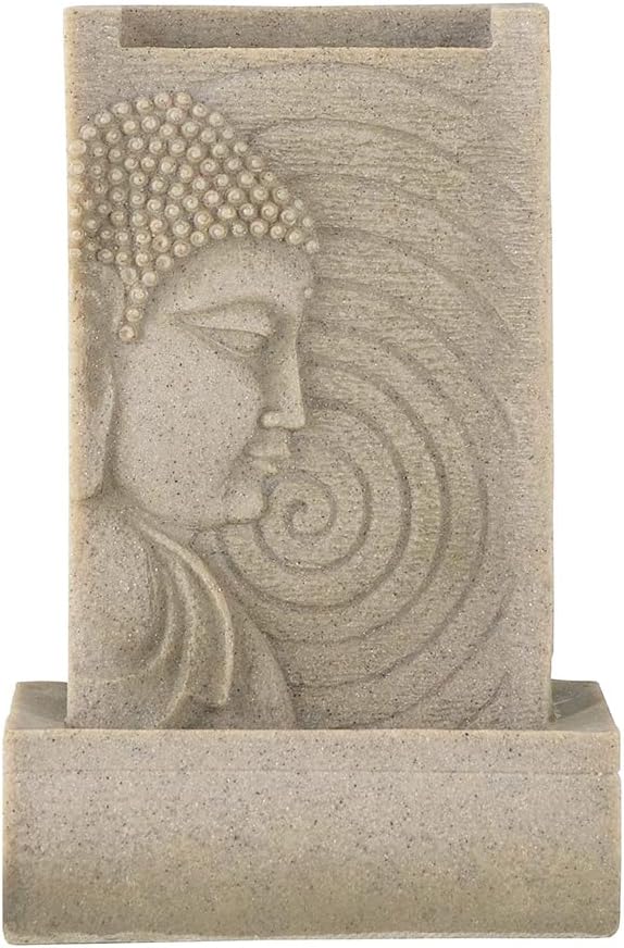 Indoor Buddha Water Fountain with LED Light and Polyresin Design