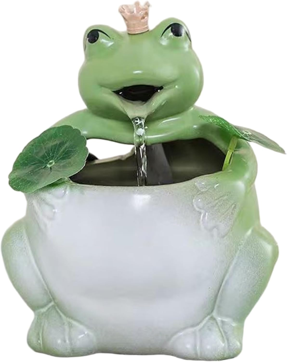 Cute Frog Tabletop Water Fountain with USB Pump
