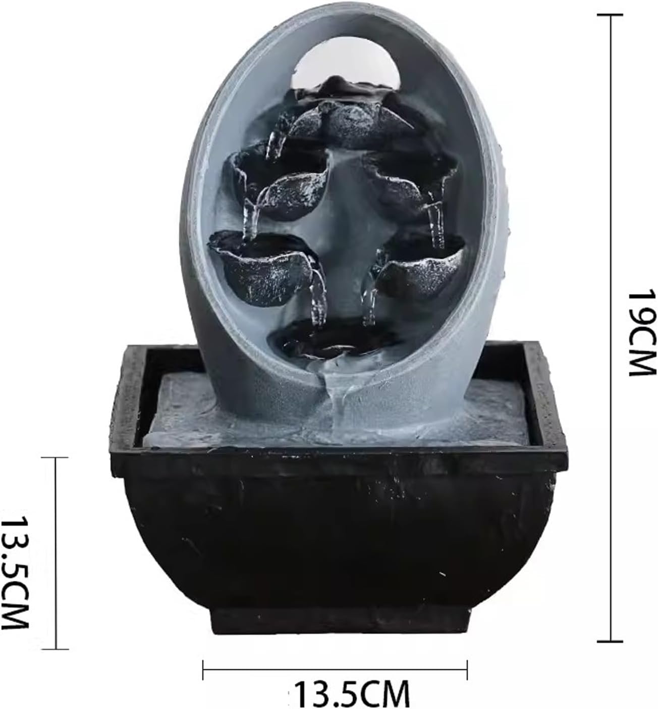 Modern Tabletop Waterfall Fountain with Rockery Design