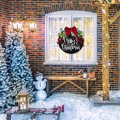 Whaline Christmas Wooden Door Wreath Decoration