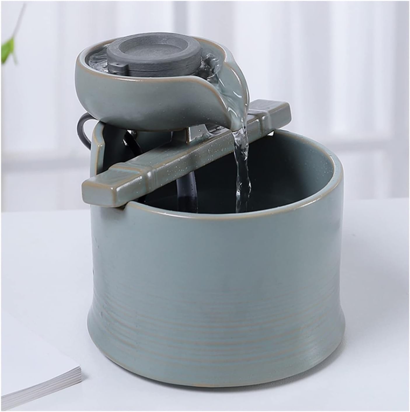 HASMI Brass Mini Ceramic Tabletop Fountain