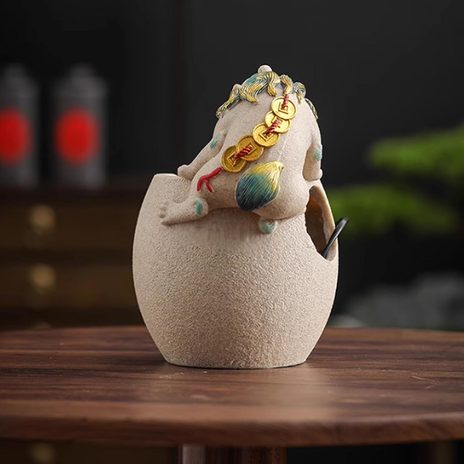 Ceramic Desktop Mini Waterfall Ornament Eco-Friendly Water Fountain for Home and Office