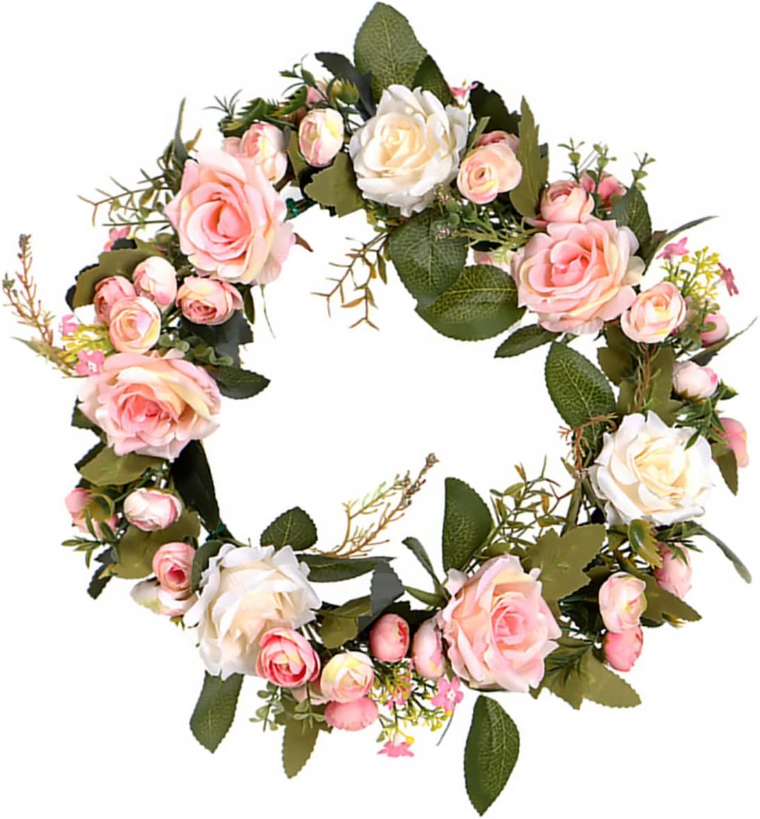 ERINGOGO Pink Rose Wreath Hanger Front Door Decor