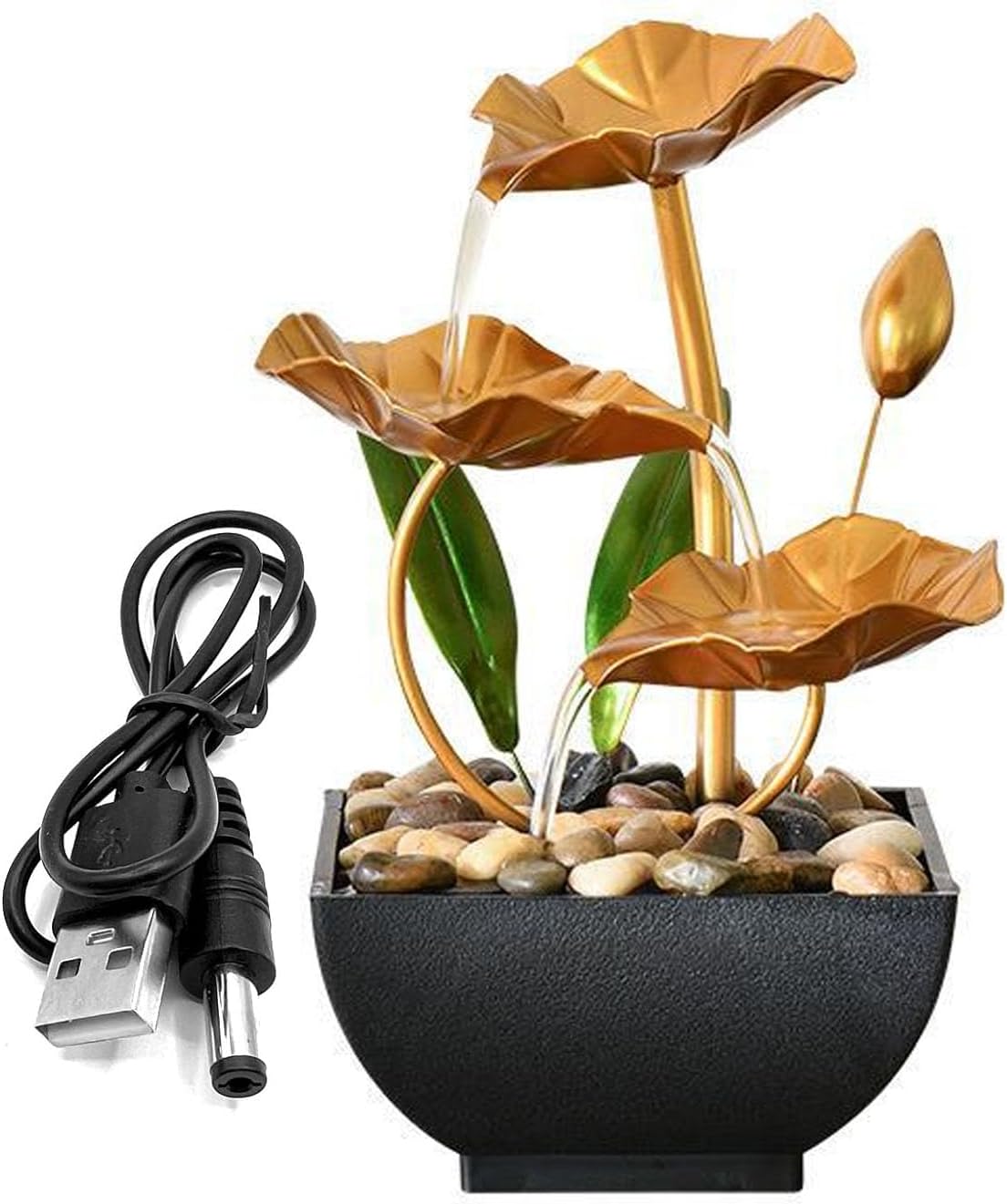 Rwoora Tabletop Ball Fountain Resin Indoor Waterfall