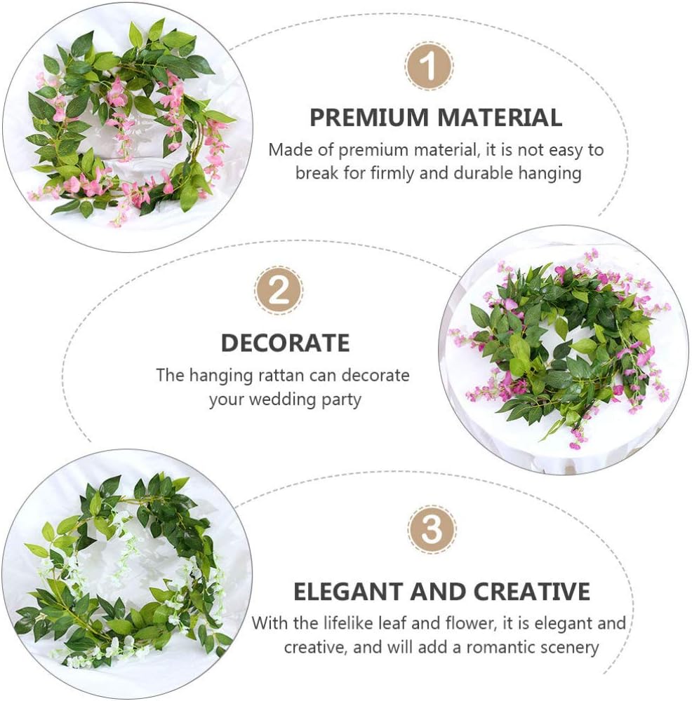 2pcs Artificial Wisteria Flower Wreath Front Door Decor