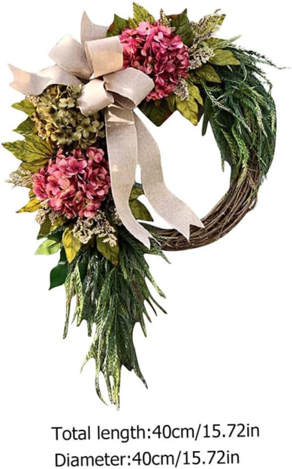 Front Door Wreath Hanger with Hydrangea Garland