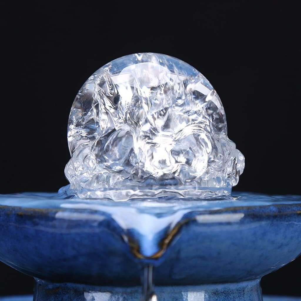 Ceramic Tabletop Fountain 3-Tier Waterfall for Home Office Bedroom