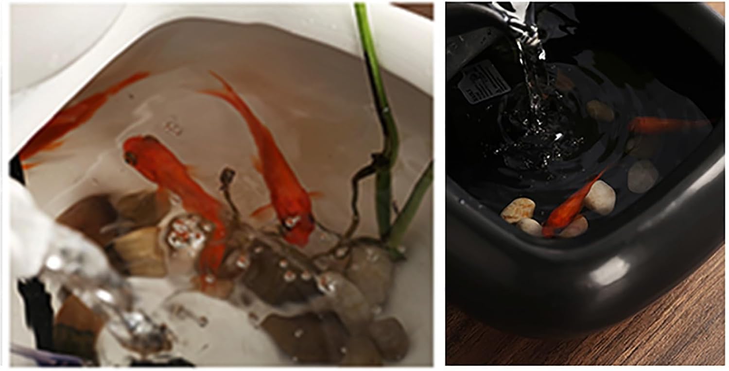 Ceramic Indoor Fountain with Anti-Dry Burn Pump