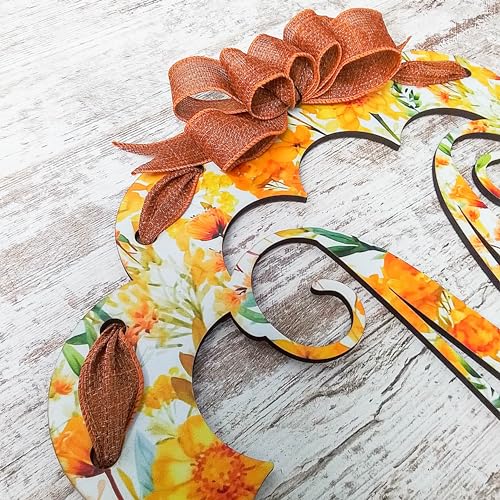 Initial Autumn Door Hanger Fall Wreath Monogrammed