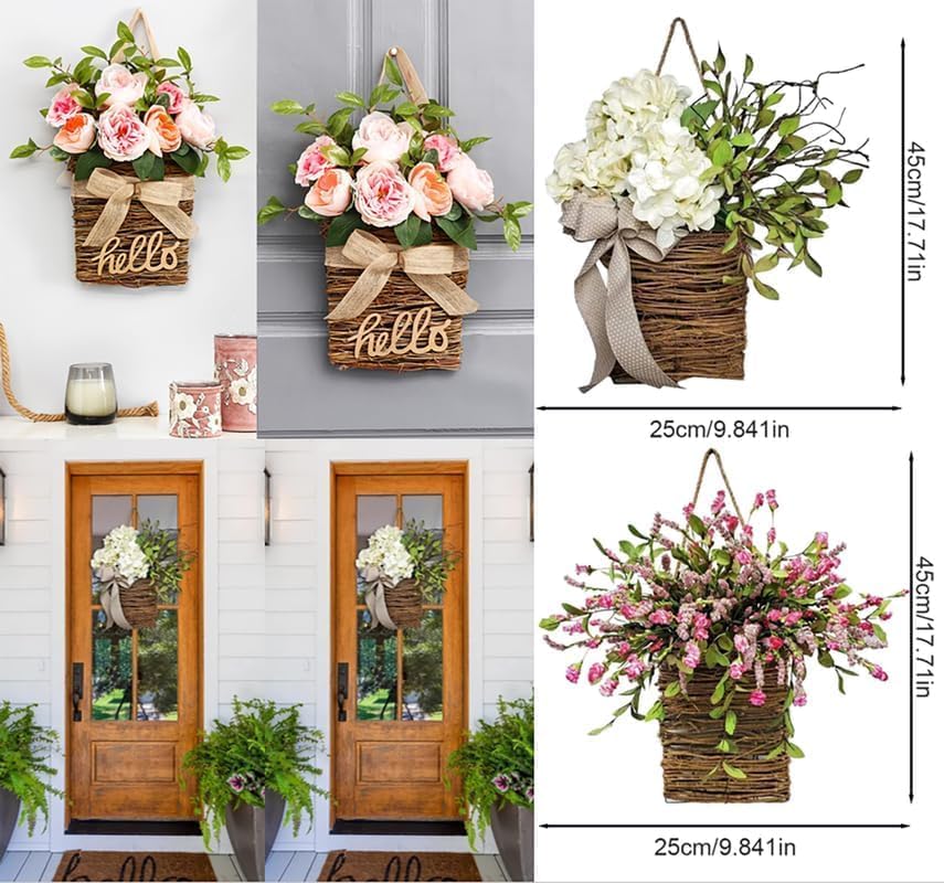 Cream Hydrangea Door Wreath - Farmhouse Decor