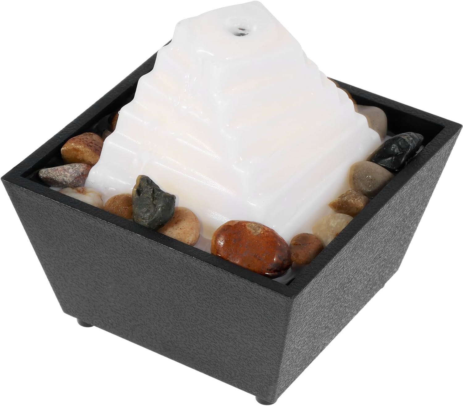 USB Tabletop Fountain with Light and Pebbles