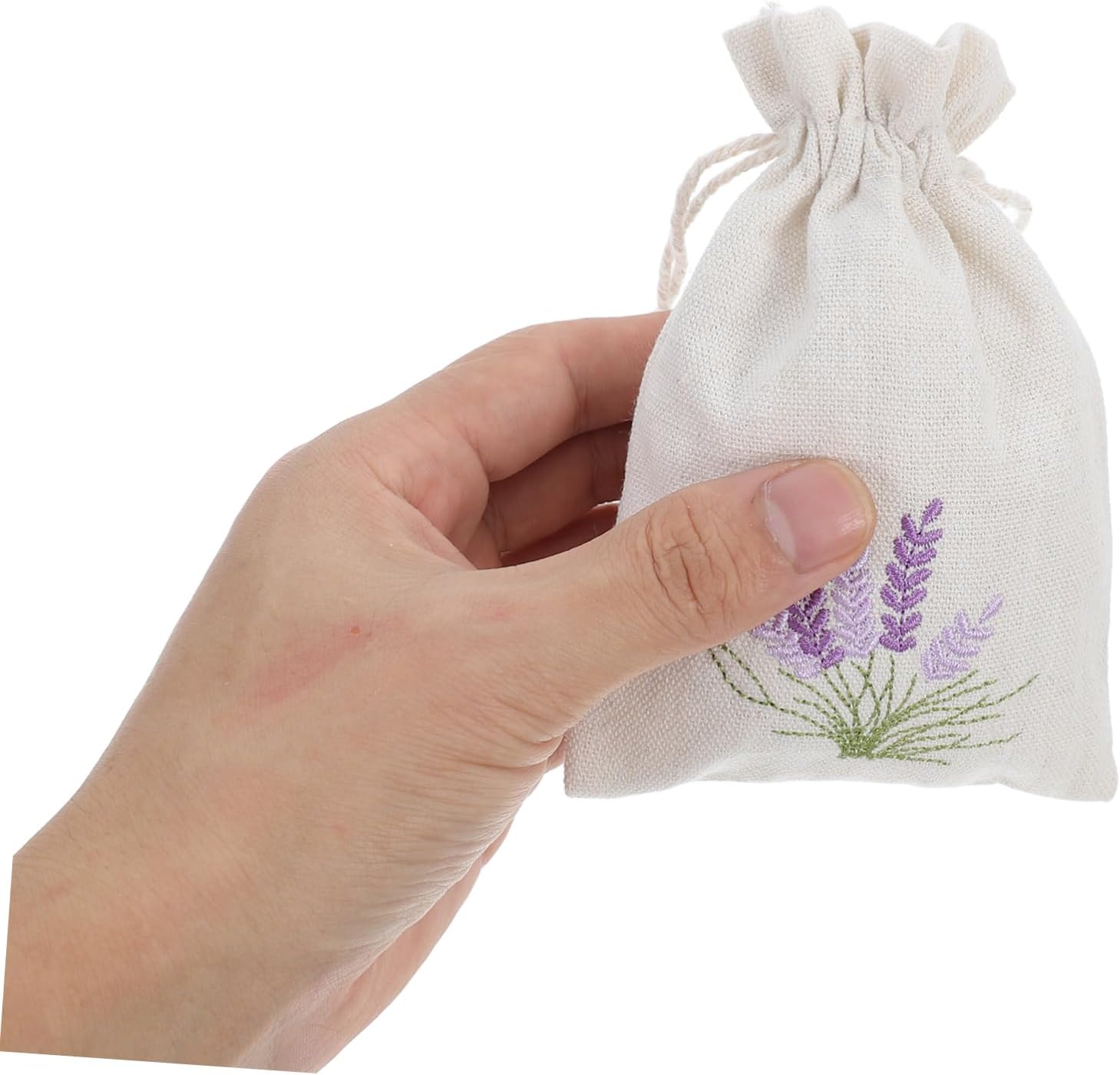 Cabilock Lavender Cotton Drawstring Sachet Bags 10 Pack