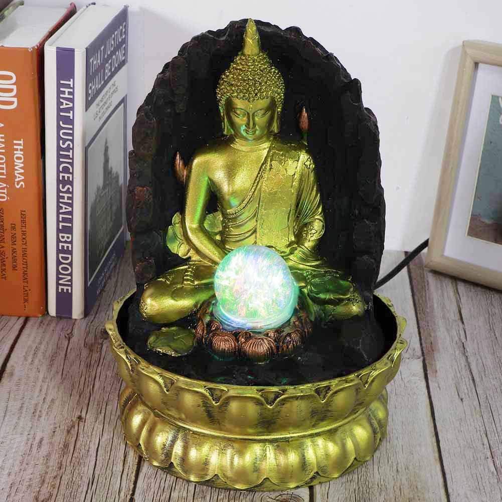 Luocute Buddha Fountain with LED Lights and Quiet Pump