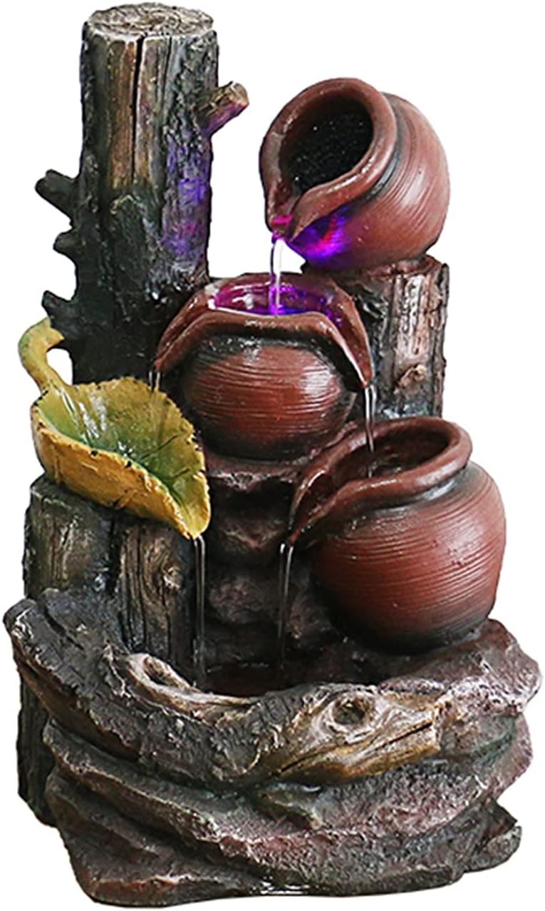 Dypasa Tabletop Fountain Resin Water Feature Indoor Zen Waterfall Decor