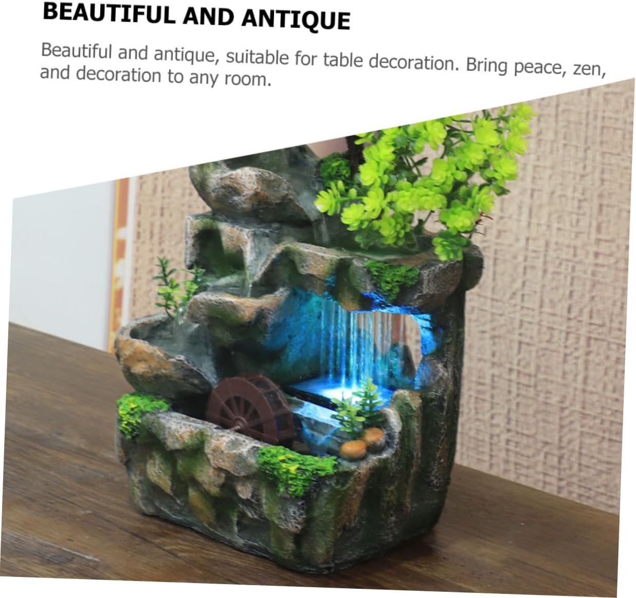 VINTORKY Tabletop Water Fountain for Home Decor